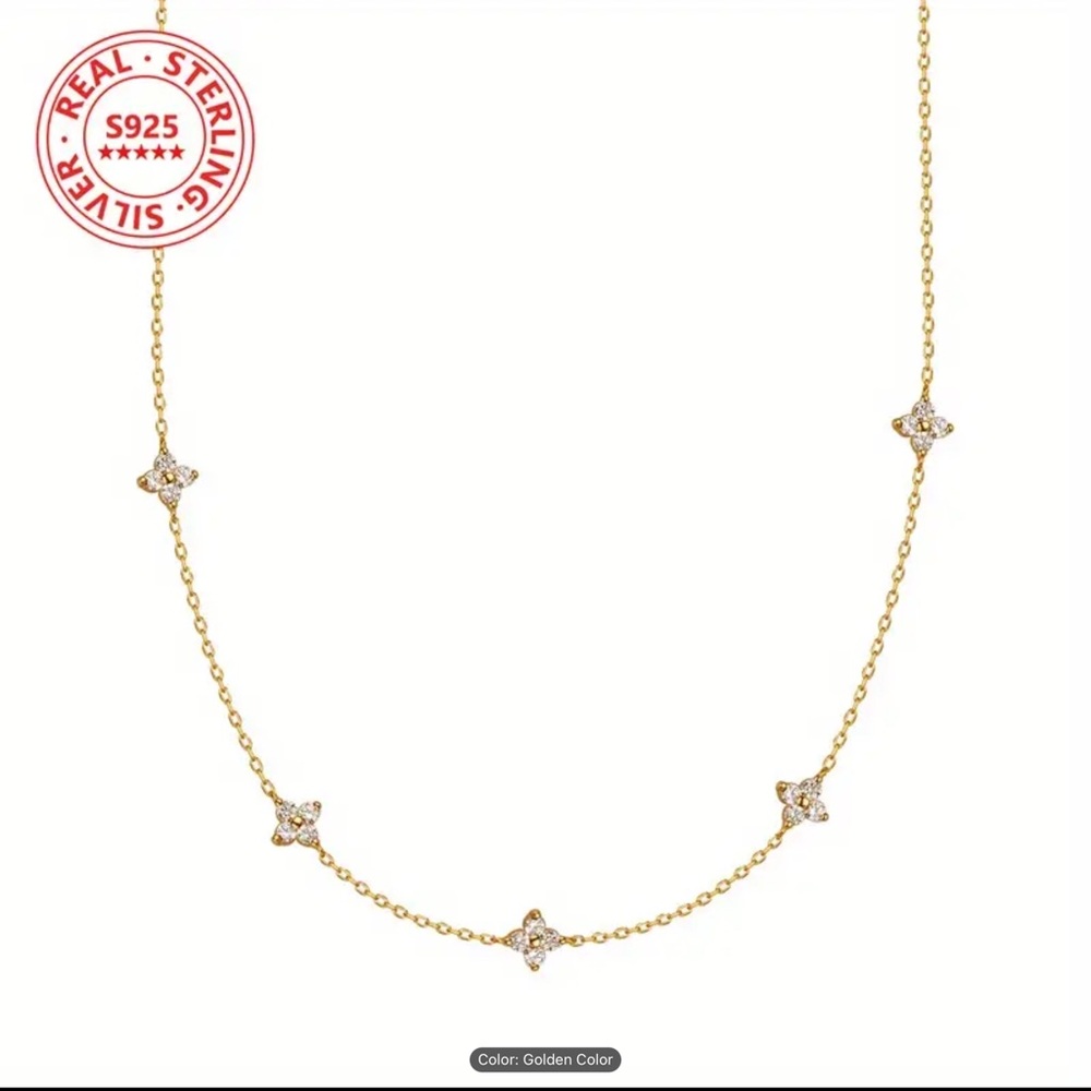 Sterling Silver Gold Star Necklace